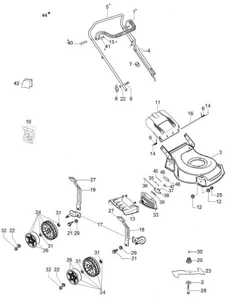 Despiece completo G 48 PK COMFORT SD (K 600 AUTOCHOCKE) Cortacesped