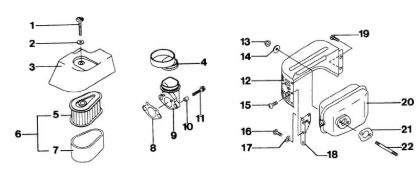 Motor, filtre aire, escape LUX 53 KV Cortacésped