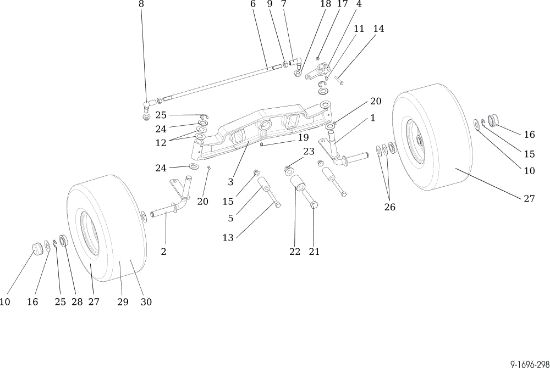 Eje anterior OM 107 L/24 KH (K2400AVD V-Twin) Cat. 2018 Tractor