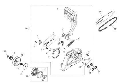 Embrague y freno GS 45 (Euro 1) Motosierra