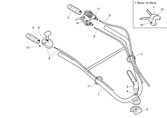 Manillar ajustable y caja de mando MH 180R Motoazada