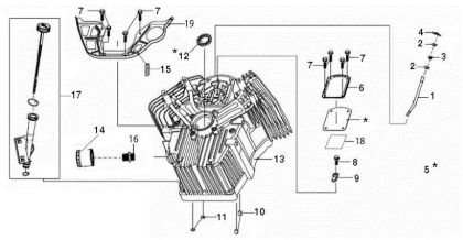 Cilindro y basamento OM 106/24 KH (K2400AVD V-Twin - EURO5) Cat. 2019 Tractor