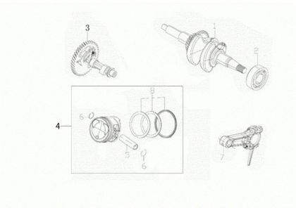 Ciguenal y piston MH 155 K Motoazada