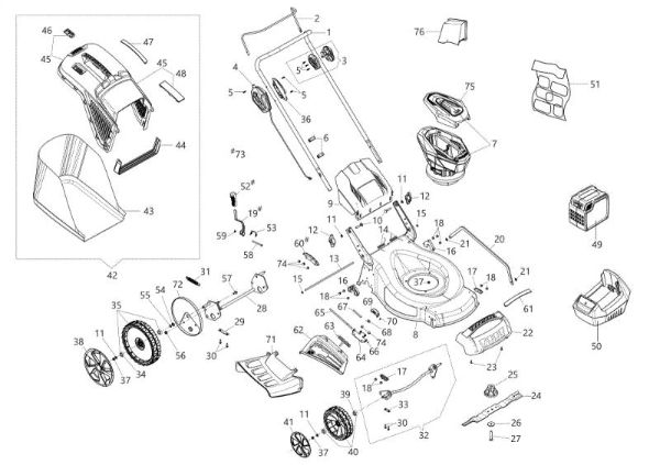 Despiece completo Gi 48 P Cortacesped