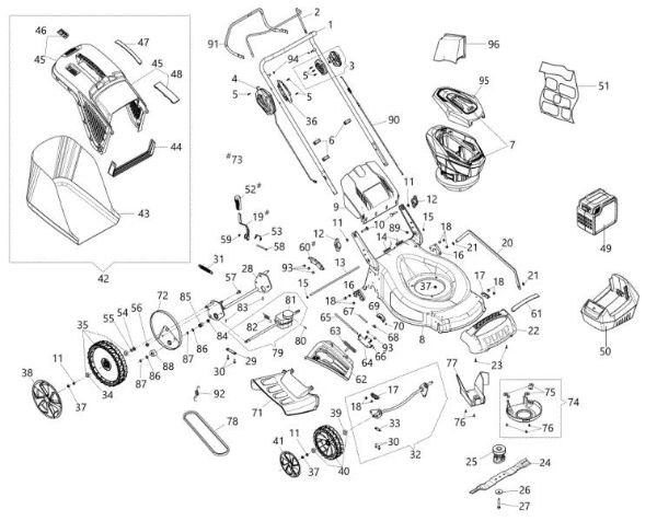 Despiece completo Gi 48 T Cortacesped