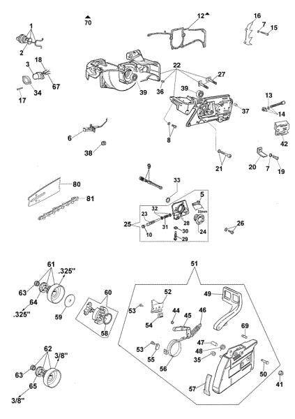 Carter motor y freno GS 630 Motosierra