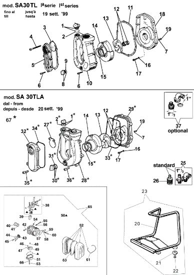 Grupo bomba y carburador SA 30 TL Motobomba