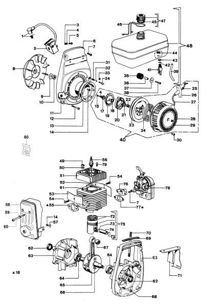 Arranque y motor SA 45 TL Motobomba
