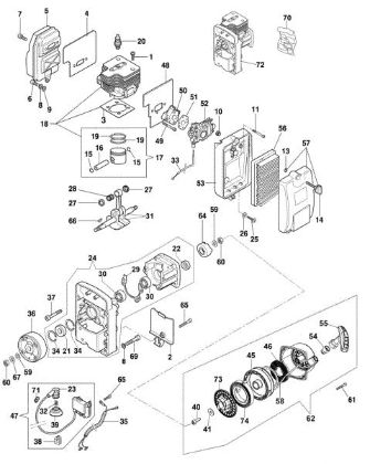 Arranque y motor AM 163 Atomizadora