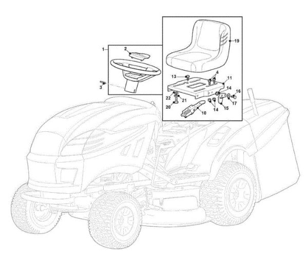 Asiento y volante GLX 22-102 H2 Tractor