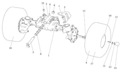 Eje anterior OM 106/24 KH (K2400AVD V-Twin) 4X4 Cat. 2023 Tractor
