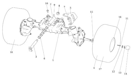 Eje anterior OM 106/24 KH (K2400AVD V-Twin) 4X4 Cat. 2023 Tractor