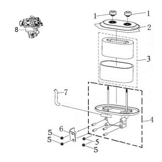 Filtro aire (until 04/17) OM 106/24 KH (K2400AVD V-Twin) 4X4 Cat. 2023 Tractor