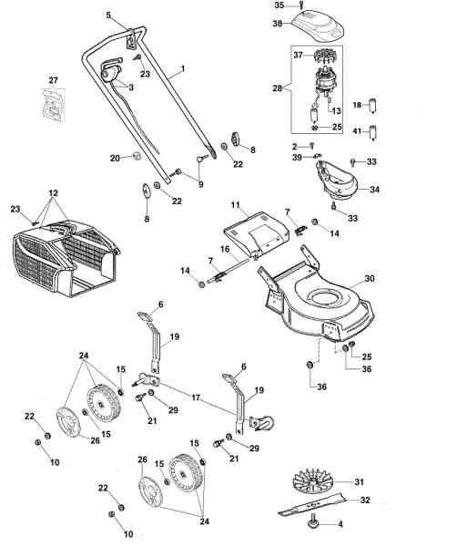 Despiece completo G 48 PE Cortacesped eléctrico