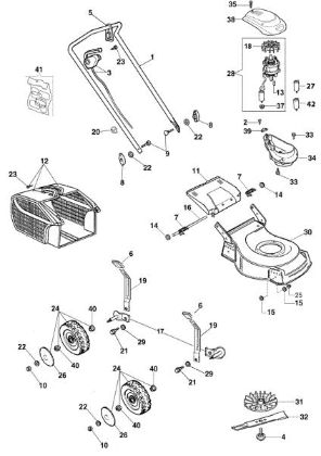 Despiece completo G 44 PE Cortacesped eléctrico