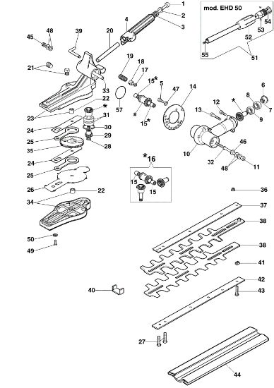 Despiece completo EHD 50 Accesorio corta setos