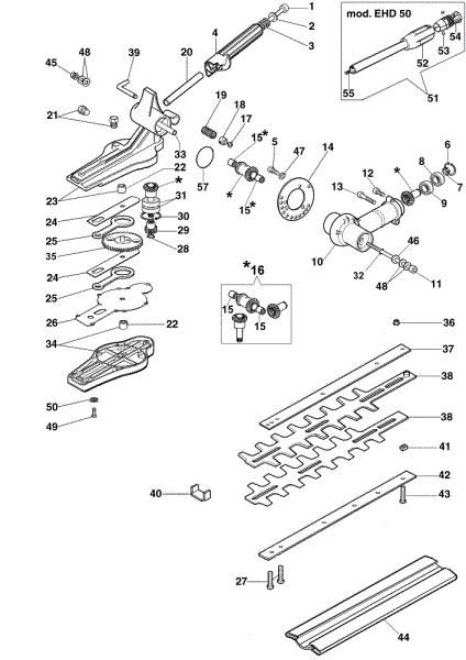 Despiece completo EHD 50 Accesorio corta setos