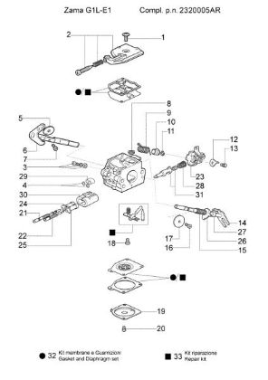 Carburador G1L-E11A GS 940 Motosierra