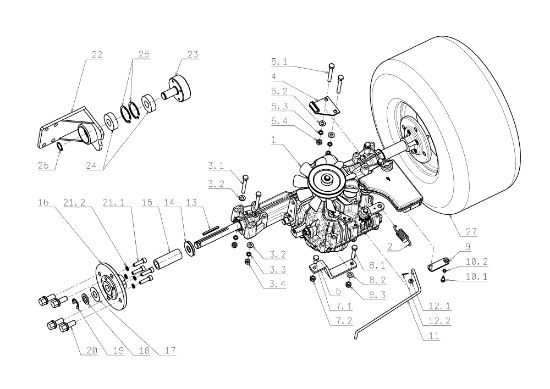 Eje anterior FRONT CUT 106/17,5 H Cat.2006 Tractor