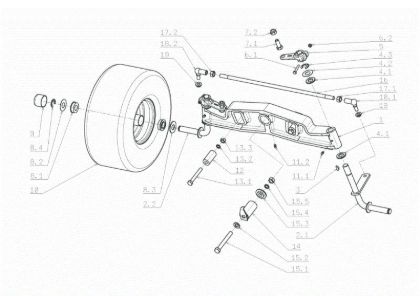 Eje posterior FRONT CUT 106/17,5 H Cat.2006 Tractor