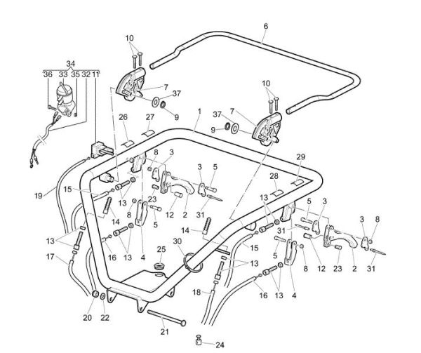 Caja de mando (Manillar) CR 500 (Export) Minitransportador