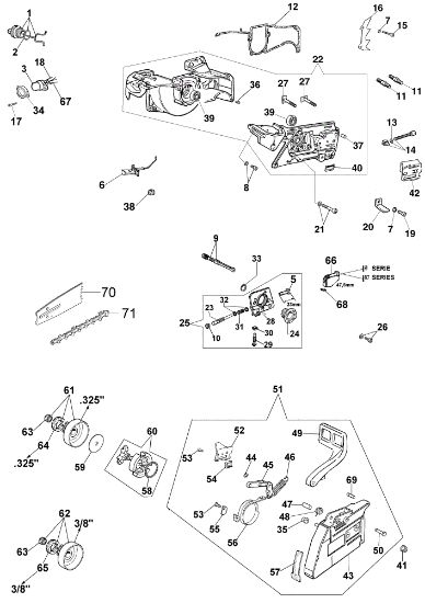 Carter motor y freno 956 Motosierra