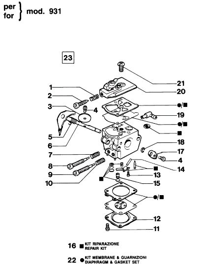 Carburador WT-477A 931 Motosierra