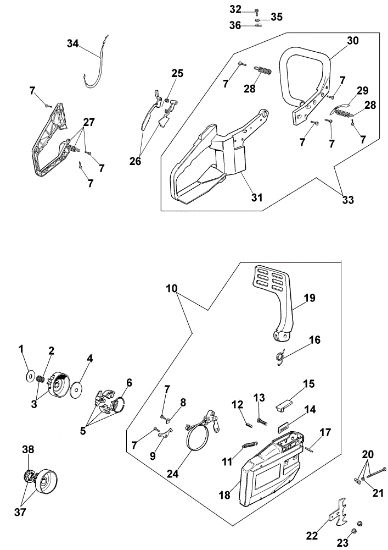 Empuñadura freno cadena 942 Motosierra