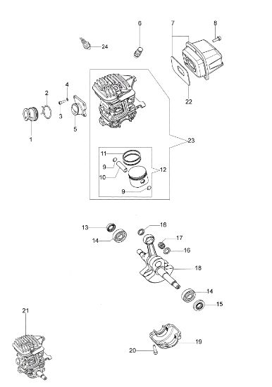 Motor MT 440 (Euro 0) Motosierra