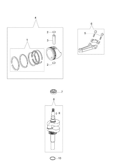 Cigüeñal y pistón LR 48 PK COMFORT (K500) Cortacésped