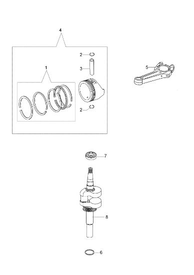 Cigüeñal y pistón AR 48 PK (K650) Cortacésped