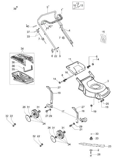 Despiece completo LR 44 PB COMFORT Cortacésped