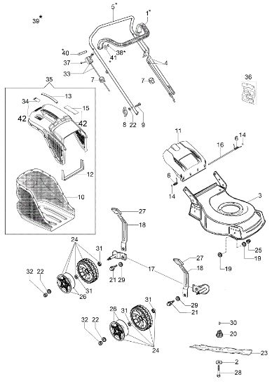 Despiece completo LR 44 PB COMFORT PLUS Cortacésped