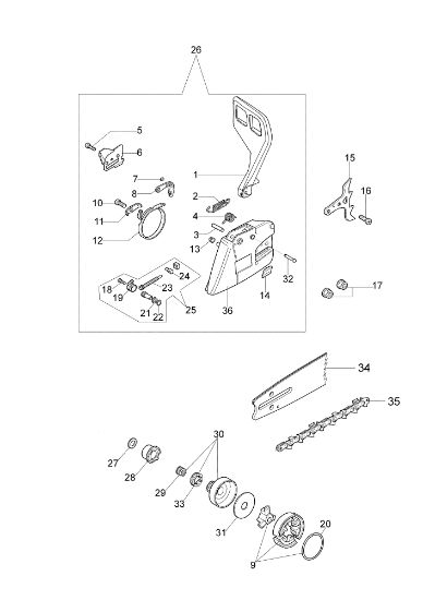 Embrague y freno MT 5200 Motosierra