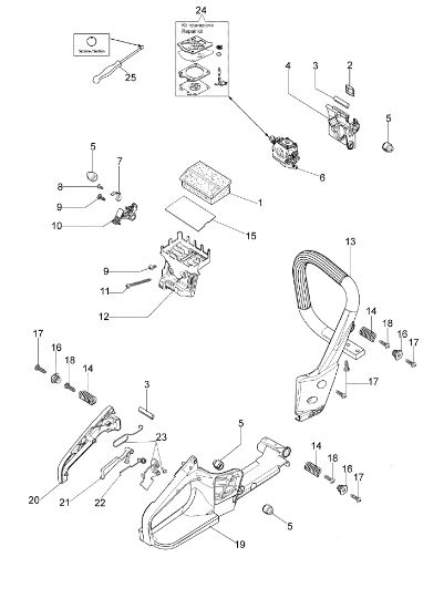 Empuñadura y filtro aire MT 3500 S (Euro 2) Motosierra
