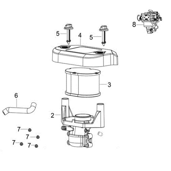 Filtro aire (from 05/17) EF 106/24 KH (K2400AVD V-twin) Cat. 2015 Tractor