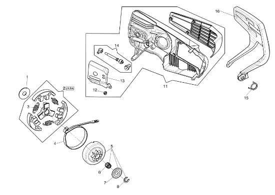 Carter cadena - Embrague MTT 2500 Motosierra
