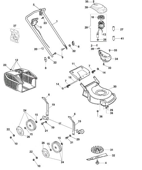 Despiece completo LR 44 PE COMFORT PLUS Cortacésped eléctrico