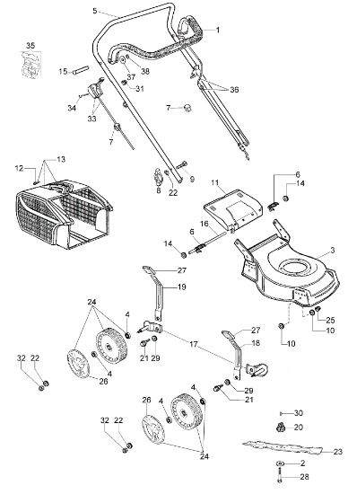 Despiece completo LR 44 PK COMFORT (K600 - AUTOCHOCKE) Cortacesped