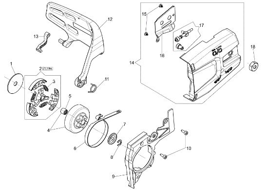 Carter cadena - Embrague MTT 3600 Motosierra