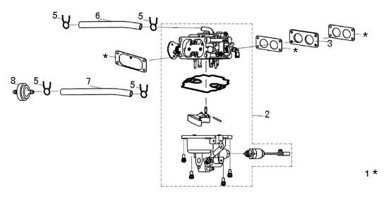Carburador EF 107 L/24 KH (K2400AVD V-Twin) Cat. 2017 Tractor