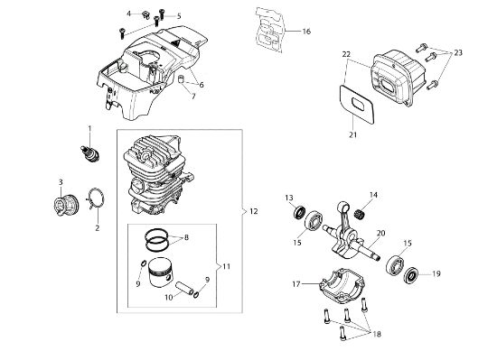 Motor MT 451 (Euro 1) Motosierra