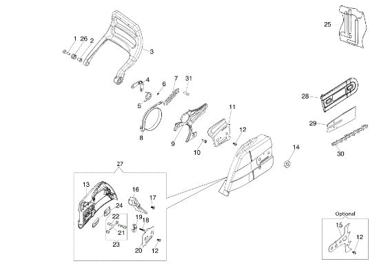 Freno y carter cadena MT 6510 (EURO 5) Motosierra