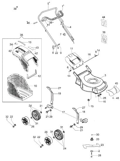 Despiece completo LR 44 PK COMFORT PLUS (K 605) EURO 5 Cortacesped