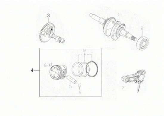 Ciguenal y piston MZ 2055 K Motoazada