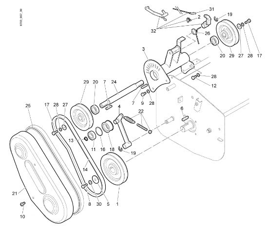 Transmisión (2/2) DR 65 (K1100 H) Desbrozadoras de ruedas