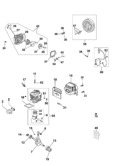Motor y arranque MT 6300 Motosierra