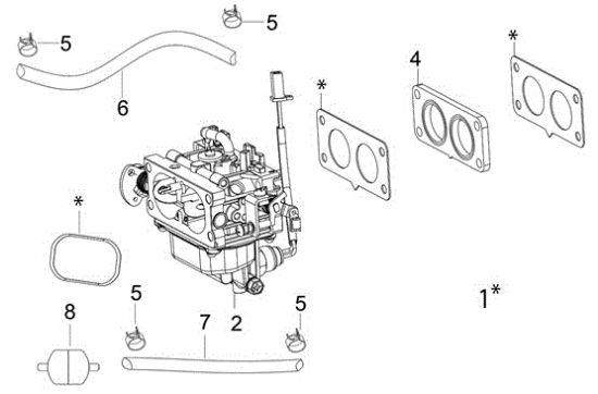 Carburador EF 92/24 KH (K2400AVD TWIN) Cat.2021 Tractor
