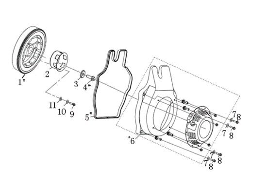 Grupo arranque Easy start MOTORE K7000 HD - conico e cilindrico / conical and cylindrical Motor