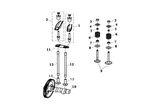Valvulas MOTORE K7000 HD - conico e cilindrico / conical and cylindrical Motor